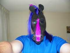 My rubber pony hood